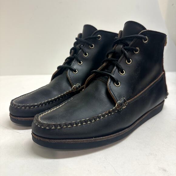 EUC Rancourt & Co x Club Monaco 5-Eyelet Mid Ranger Moc Boot Black Made in USA 7 main image 6